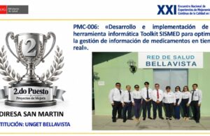 Bellavista y Rioja alcanzan el segundo y tercer puesto nacional en Calidad en Salud 2026